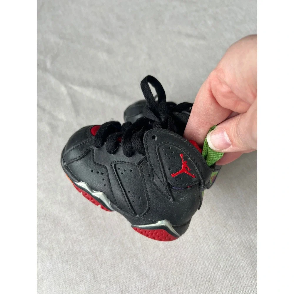 Jordan 7‎ Retro Marvin the Martian Black Red Green Toddler Size 2C 304772-029